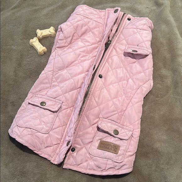 heart to tail Other - Pink Quilted Dog Jacket